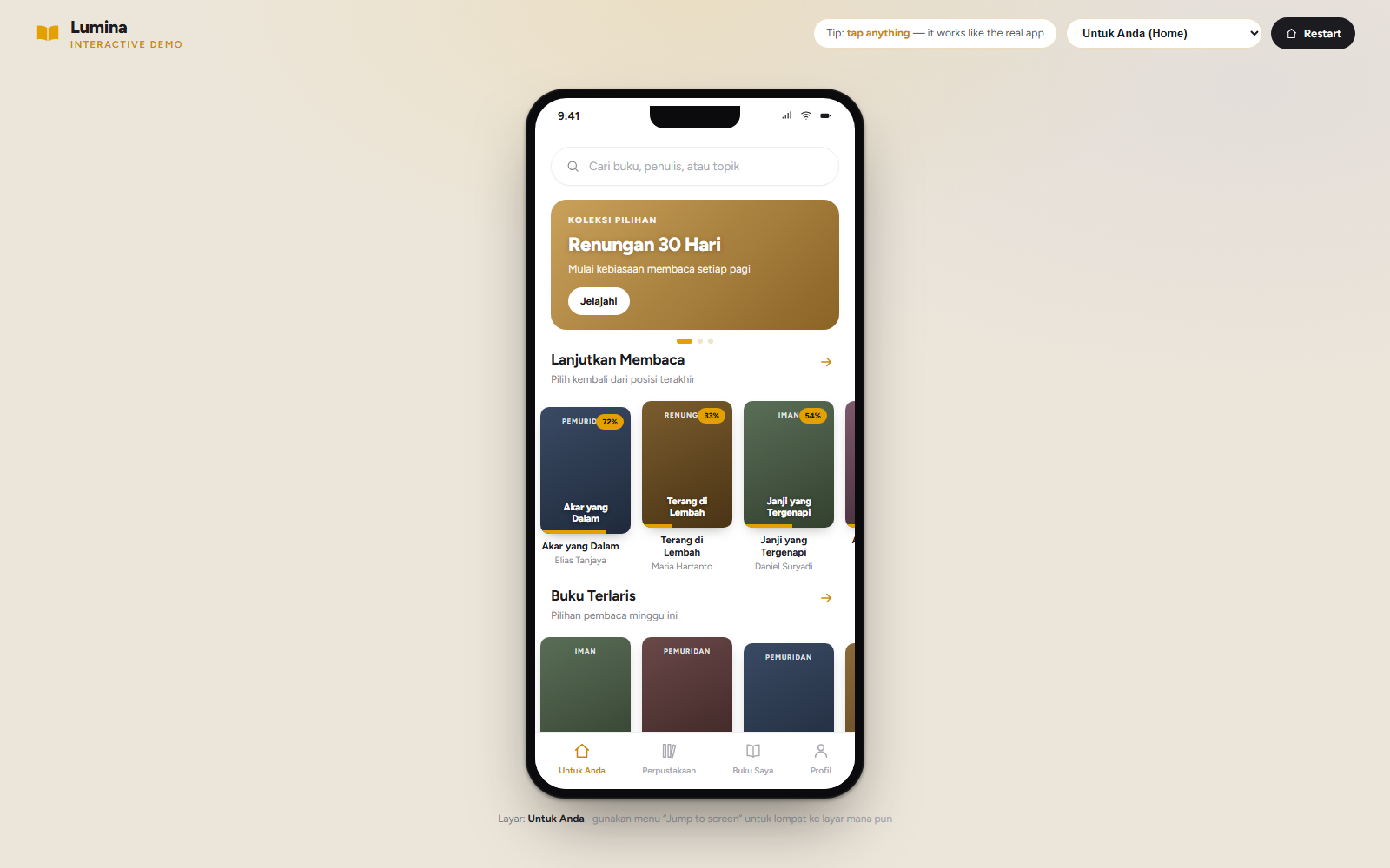 Lumina — main dashboard
