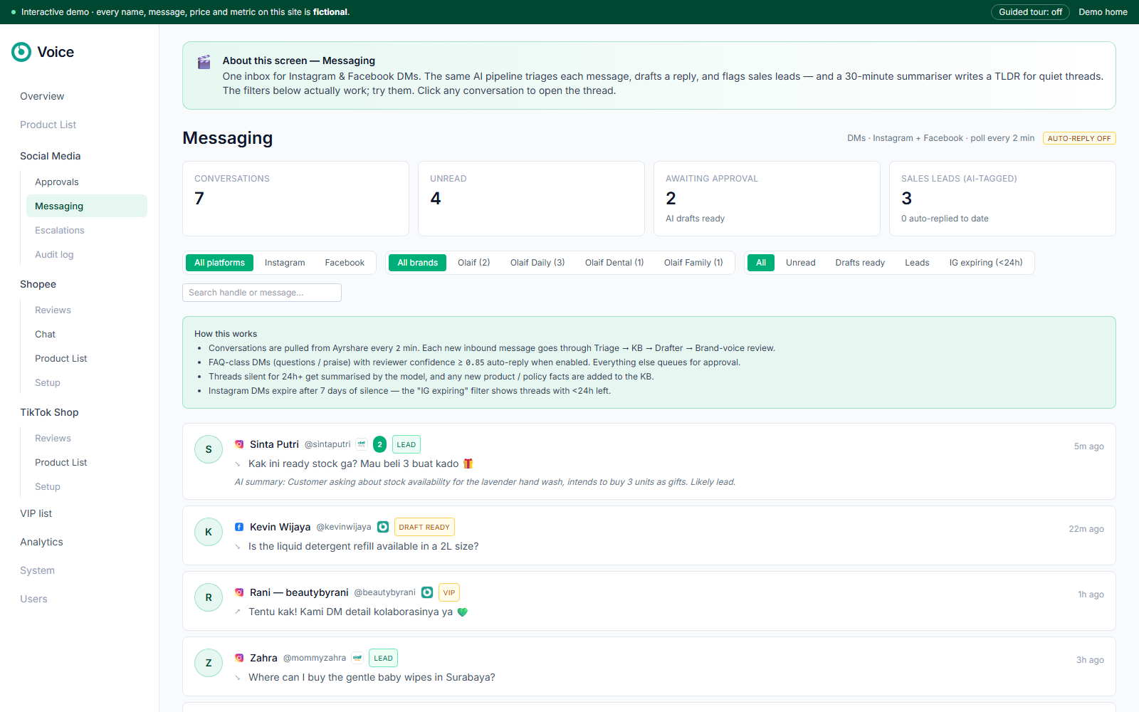 Olaif Engage — Always-on triage & routing