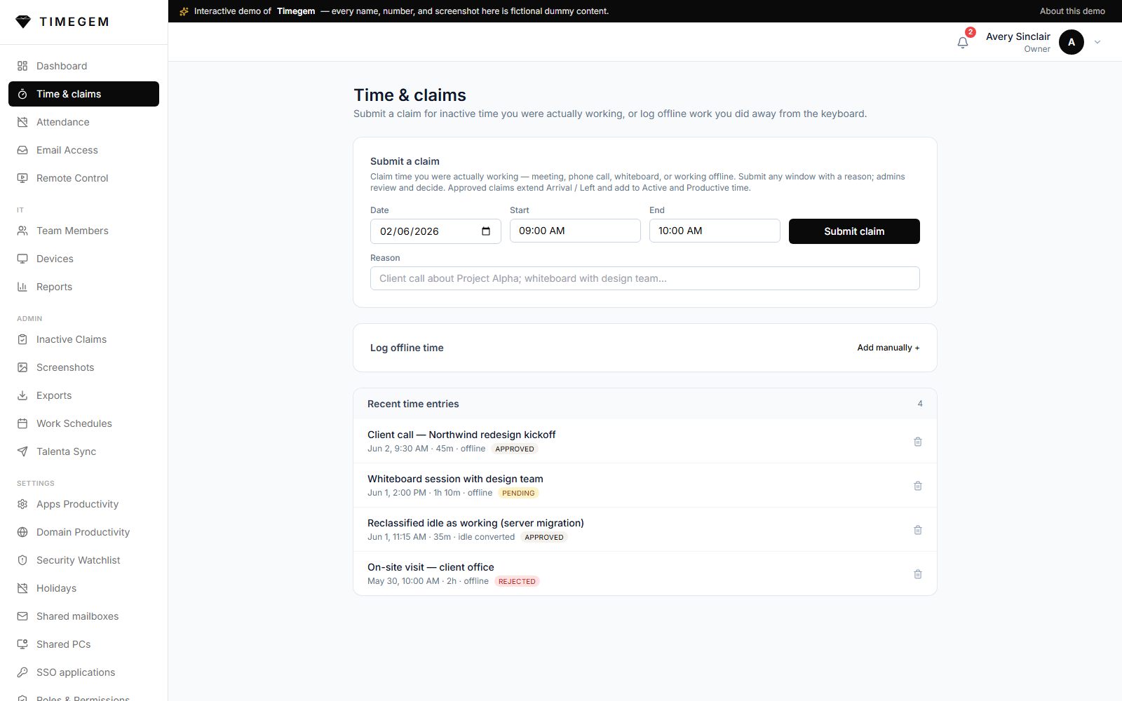 Timegem — Smarter Time Claims