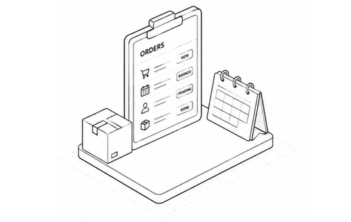 Order and booking system illustration