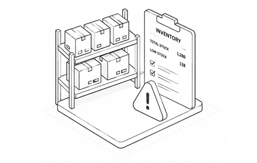 Inventory and stock system illustration