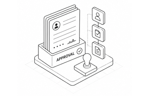 Approval and workflow system illustration