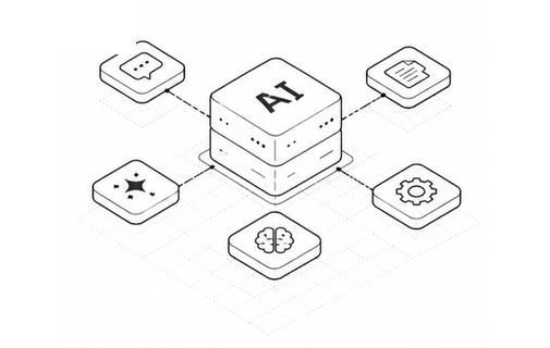 AI-powered business app illustration